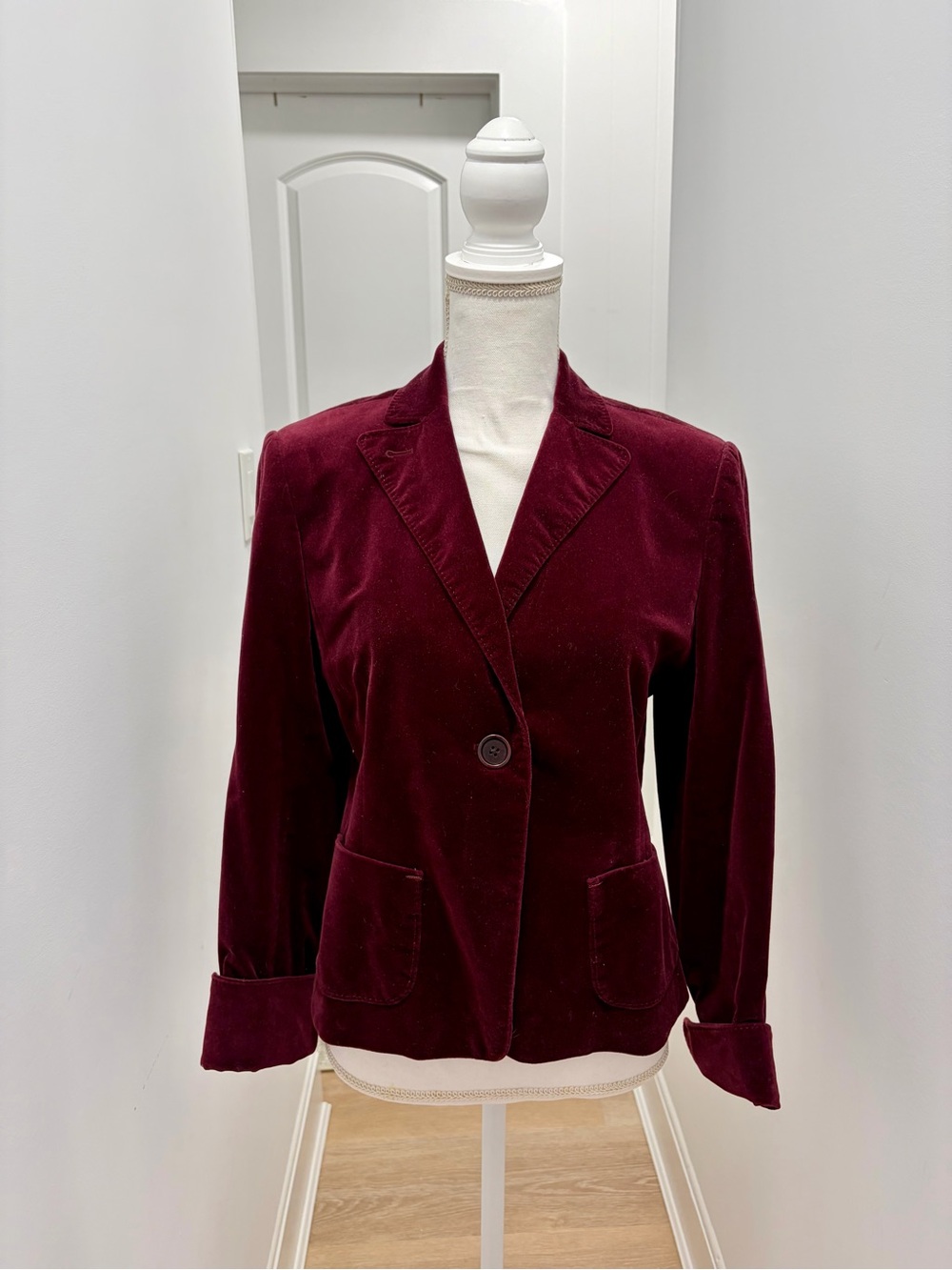 Max Studio Velvet Burgundy Blazer